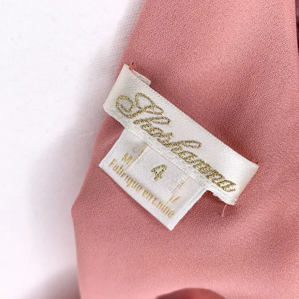 Shoshanna Zadie Rose Pink Velvet One Shoulder Cocktail Mini Dress Size 4 NWT